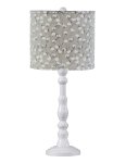 TOWNSEND WHITE TABLE LAMP WITH COTTON BELL SHADE