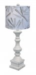 AUSTIN ANTIQUE WHITE TABLE LAMP WITH WARM STONE SHADE