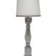 Hudson Washed Wood Finish 40" Table Lamp, Wht Linen/Gry Trim