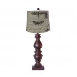 Bishop Table Lamp Woodstain w/ Antique Ledger Shade