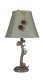 Pine Branch & Owl Accent Lamp with Dark Green Shade