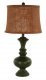 Green Capetown Table Lamp - Burlap Shade
