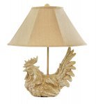 Large Classic Rooster (Tan) w/ Burlap Shade