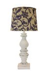 Bishop White Table Lamp, Indigo Grape Vine Shade