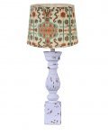 Malaga Table Lamp, Aqua & Orange Ikat Shade