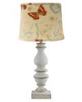 Bishop White Table Lamp with Butterfly Shade