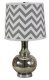 Charmante Mercury Glass Table Lamp w/ Grey Chevron Shade