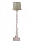Liberty White Floor Lamp Burlap Shade