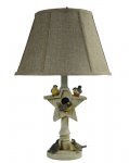 Stargazer Painted Table Lamp w/ Tan Shade