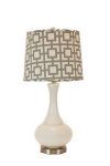 Aladdin White Table Lamp, Modern Square Shade