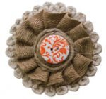 Burlap App Orange Button Magnet