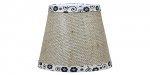 Mary Janes Farm Shade - Burlap with Mini Black Floral Lace Trim