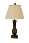 Lehigh Brown Table Lamp, Taupe Ticking Shade