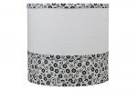 Mary Janes Farm True Drum Shade Dual Fabric � Ivory Linen with B