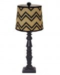 Yorktown Black Table Lamp, Black Chevron Shade