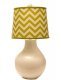 Lauderdale White Table Lamp with Green Chevron Shade