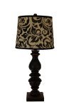 Bishop Black Table Lamp, Black Print Shade