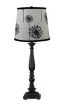 LIBERTY BLACK TALL TABLE LAMP WITH DANDELION PRINT