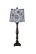 Liberty Black Tall Table Lamp with Graphite Floral Shade