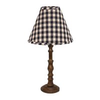 Townsend Brown Table Lamp, Black/Tan Check Shade