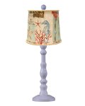 TOWNSEND WHITE TABLE LAMP WITH NAUTICAL PATCHWORK SHADE