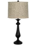 LEXINGTON BLACK TABLE LAMP WITH MIGUEL GREY SHADE