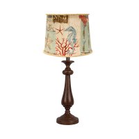 Lexington Brown Table Lamp, Nautical Patchwork Shade