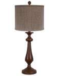 LEXINGTON BROWN TABLE LAMP WITH HERRINGBONE SHADE