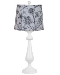 Lexington White Table Lamp with Graphite Floral Shade