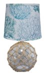 FISHERMAN'S FRIEND TABLE LAMP WITH AQUA CORAL SHADE