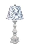 Austin Antique White Table Lamp with Graphite Floral Empire Shad