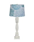 GABLES WHITE TABLE LAMP WITH AQUA CORAL SHADE