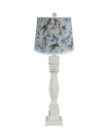 Gable White Table Lamp with Hummingbirds Shade