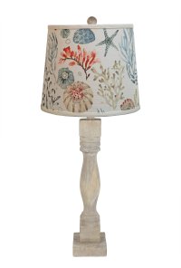 GABLES WASHED WOOD TABLE LAMP WITH MONTAUK SHADE