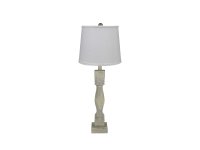 Gables Washed Wood Finish 30" Table Lamp with Ivory Linen Shade