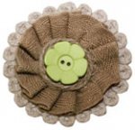 Burlap App with Green Button Magnet