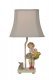 Please Girl 18" Accent Lamp with Green Shade