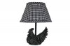 Mini Black Rooster 12" Accent Lamp with Plaid Shade