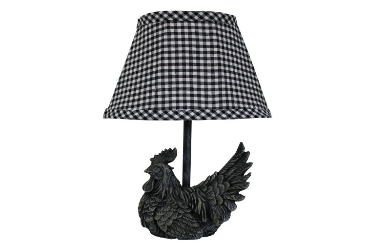 Mini Black Rooster 12 Accent Lamp with Plaid Shade [L341C-UP2] : Wholesale Lamps, Shades & Bulbs AHS Lighting Wholesaler, Value accent, floor & table lamps with