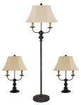 Bayfield Black Floor and Table Lamp Combo