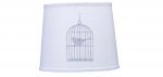 Silhouette Lamp Shade - Bird Cage on Linen