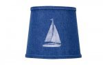 Stencil Lamp Shade - Sailboat on Denim