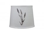 Stencil Lamp Shade - Brown Wheat on Ivory Linen