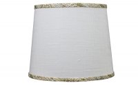 Ivory with Tan Trim Lamp Shade