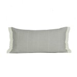 Brushed Cotton Stripe Lumbar pillow Sage 24"