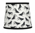 Black Cows on White 10" Drum Shade with Washer