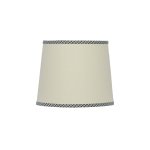 Ivory Linen Shade with Blue & White Gingham Trim