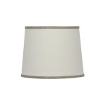 White Linen Shade with Grey Trim