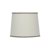 White Linen Shade with Grey Trim